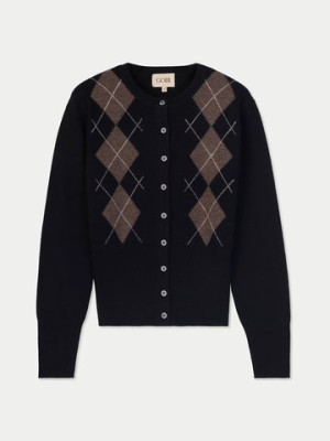 Cashmere Argyle Cardigan