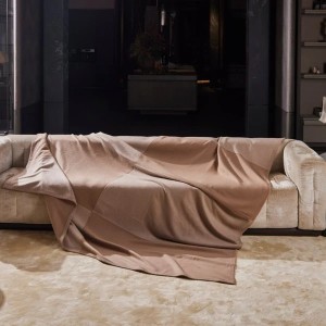 Wide two-tone color cashmere blanket